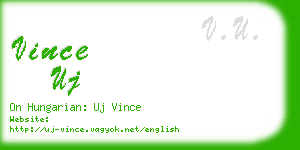 vince uj business card